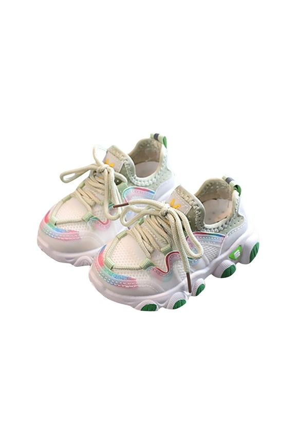 Girls Soft Up Shoes Breathable Princess Sneakers Kids Girls Lace Mesh Cute Soft Baby Shoes Run for Walking Outdoor