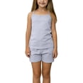 thumbnail image 1 of Owordtank Girls Summer Outfits 2 Piece Cotton Cami Tops and Shorts Sets Lounge Clothes for Kids 4-15 Years, 1 of 5