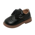 thumbnail image 1 of Owordtank Girls Toddler Kids Vintage Leather Shoes Low Heel Bowknot Dress Shoes School Uniform Casual Party Footwear, 1 of 6