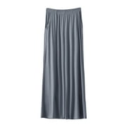 Owordtank Homewear Trouser for Women Casual with Pockets Plus Size High Waist Loose Wide Leg Pants