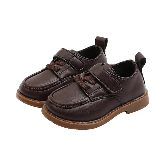 Owordtank Infant Baby Boy Oxford Shoes PU Leather Loafers Rubber and Soft Sole Wedding Dress Shoes Toddler Girl Baby Walking Shoes