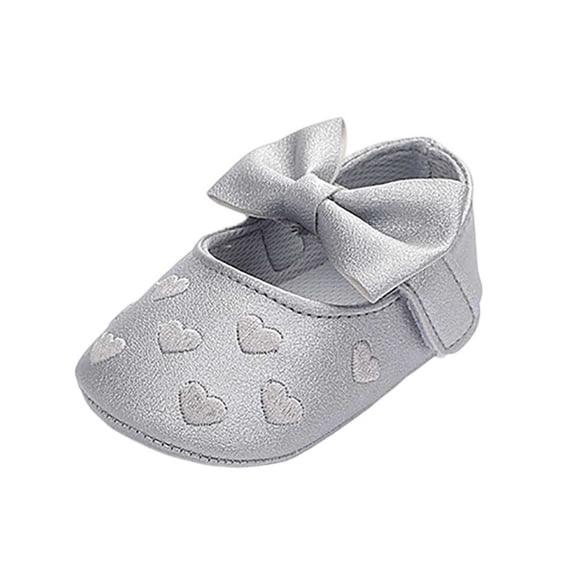 Owordtank Infant Baby Girl Mary Jane Flats Bow Non-Slip Soft Sole Princess Toddler First Walkers Sneaker Wedding Dress Shoes