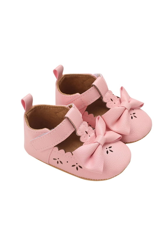 Infant Baby Girls Mary Jane Flats Non Slip for Toddler First Walkers Soft Sole PU Leather Crib Shoes Moccasins Girls