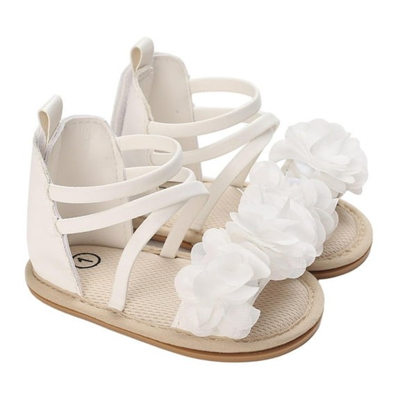 Owordtank Infant Baby Girls Sandals Summer Crib PU Leather Bowknot Soft Anti-Slip Rubber Sole Toddler First Walkers Shoes