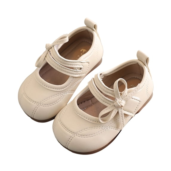 Owordtank Infant Baby Girls Soft Sole Bowknot Princess Wedding Dress Mary Jane Flats Prewalker Newborn Light Baby Sneaker Shoes