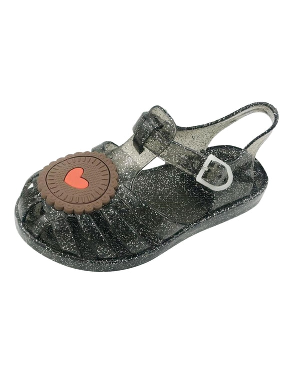 Jelly Sandals for Girls,Closed Toe Princess Costume Summer Dress Shoes Gladiator Water Beach Flat Sandals for Toddler