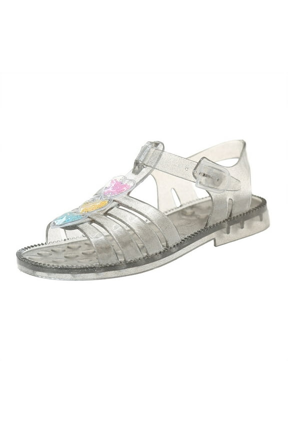 Jelly Shoes for Girls Soft Summer Sandals Beach Mary Jane Kids Princess Dress Flat Water Shoe Footwear