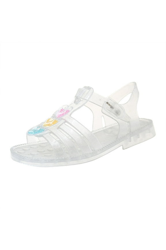 Jelly Shoes for Girls Soft Summer Sandals Beach Mary Jane Kids Princess Dress Flat Water Shoe Footwear