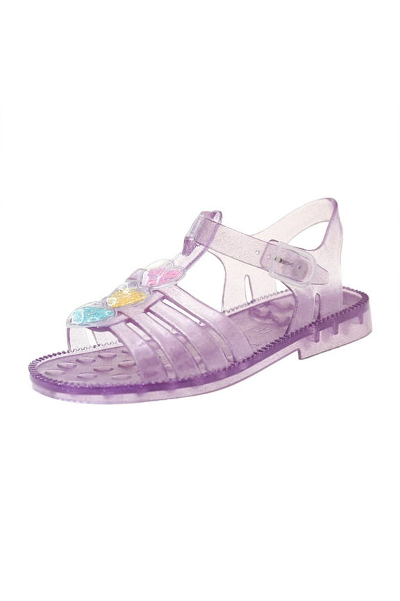 Jelly Shoes for Girls Soft Summer Sandals Beach Mary Jane Kids Princess Dress Flat Water Shoe Footwear