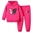 thumbnail image 1 of Owordtank Kids Boys Girls 2Pcs Sweatsuit Long Sleeve Butterfly Print Hoodie Sweatshirts with Sweatpants Sports Suit, 1 of 2