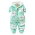 thumbnail image 1 of Owordtank Kids Fleece Jacket Infant Girls Baby Outfits Coats Hooded Thick Romper Warm Winter Jumpsuit Girls Kids Sherpa, 1 of 7