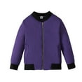 thumbnail image 1 of Owordtank Kids Rib Cuff Baseball Bomber Jacket Full Zip Side Pockets Zipper Sleeve Pocket Lightweight Casual Outerwear, 1 of 8