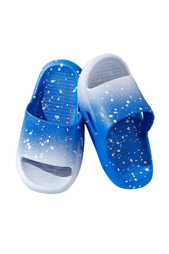 Kids Slides Boys Girls Toddlers Open Toe Slippers Cute Cartoon Sandals Cushioned Thick Sole Beach Pool Shoes