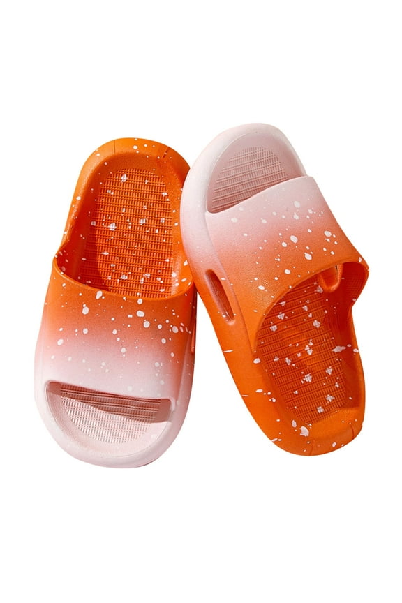 Kids Slides Boys Girls Toddlers Open Toe Slippers Cute Cartoon Sandals Cushioned Thick Sole Beach Pool Shoes