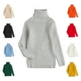 thumbnail image 1 of Owordtank Knitted Sweaters for 12M-6T Toddler Kids Boys Girls Turtle Neck Long Sleeve Pullover Sweater for Fall Winter, 1 of 5