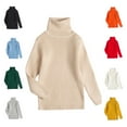 thumbnail image 1 of Owordtank Knitted Sweaters for 12M-6T Toddler Kids Boys Girls Turtle Neck Long Sleeve Pullover Sweater for Fall Winter, 1 of 5