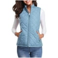 thumbnail image 1 of Owordtank Ladies Puffer Vest Hooded Full Zip Sleeveless Quilted Jacket Winter Outerwear Coats with Pockets De?als under 15, 1 of 7