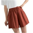 thumbnail image 1 of Owordtank Linen Hiking Shorts for Women High Waist Wide Leg Loose Casual Hiking Shorts, 1 of 8
