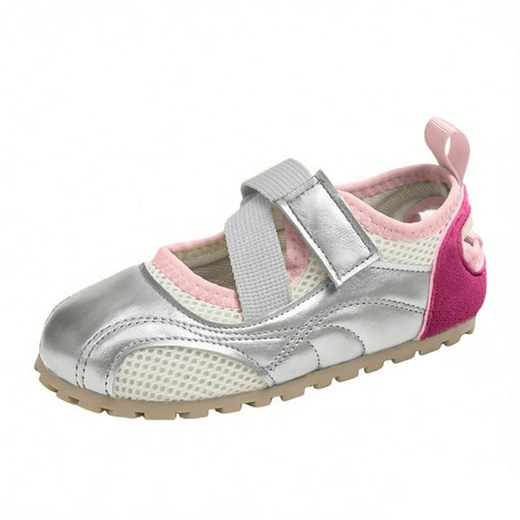 Owordtank Mary Jane Shoes for Girls Athletic Mesh Hollow Out Straps Sneakers Casual Soft Sole School Uniform Sport Flats Shoes