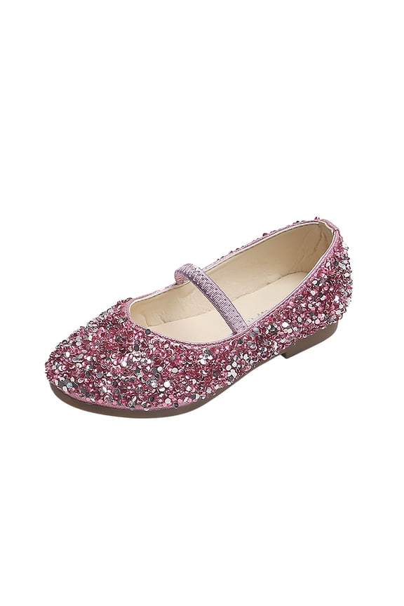 Mary Jane Shoes for Girls Dress Shoes Princess Dresses Ballet Flats Flower Glitter Shoes Toddler/Little/Kids