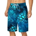 thumbnail image 1 of Owordtank Mens Beach Vacation Bermuda Shorts Drawstring Elastic Waist Flat Front Shorts with Pockets, 1 of 5