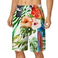 thumbnail image 1 of Owordtank Mens Beach Vacation Bermuda Shorts Drawstring Elastic Waist Flat Front Shorts with Pockets, 1 of 5