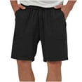 thumbnail image 1 of Owordtank Mens Casual Bermuda Shorts Elastic Waist Drawstring Summer Beach Shorts with Pockets, 1 of 8