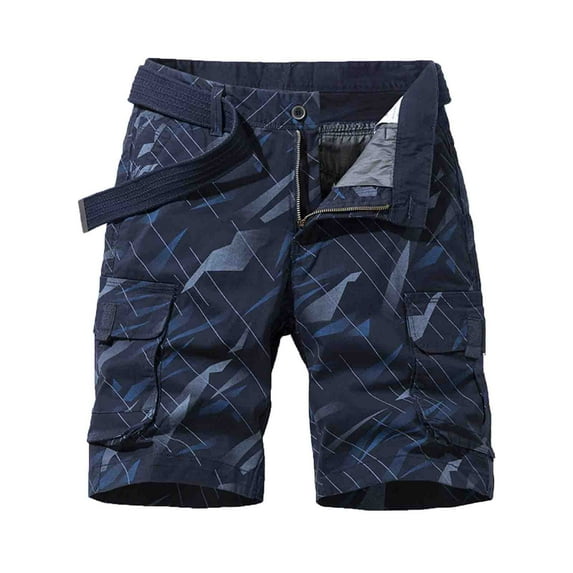Owordtank Mens Casual Flat Front Shorts Striped Lounge Shorts