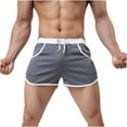 thumbnail image 1 of Owordtank Mens Elastic Waist Sports Bermuda Shorts Beach Casual Lounge Shorts, 1 of 7