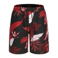 thumbnail image 1 of Owordtank Mens Novel Print Summer Bermuda Shorts Casual Beach Drawstring Elastic Waist Pull on Shorts, 1 of 2