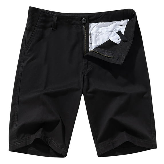 Owordtank Mens with Pockets Bermuda Shorts Casual Beach Outdoor Pure Color Cargo Shorts