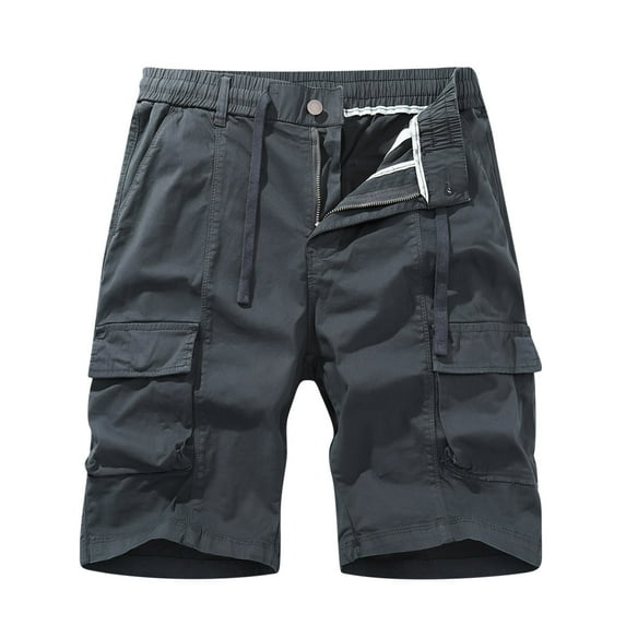 Owordtank Mens with Pockets Bermuda Shorts Pure Color Beach Casual Outdoor Cargo Shorts