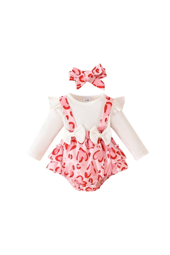 Newborn Baby Girl Valentines Outfit Ruffle Long Sleeve Romper Easter Bodysuit Cute St Patricks Day Baby Girl Outfit