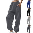 thumbnail image 1 of Owordtank Plus Size High Waisted Joggers, Fleece Lined Sweatpants with Pockets for Workout & Lounge, 1 of 7