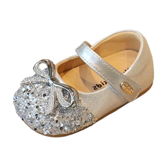 Owordtank Princess Dress Up Shoes Girls Glitter Shoes Dance Party Cosplay Sparkly Flats Flower Girl Dress Up Wedding for Toddlers