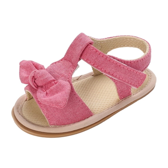Owordtank Ruffle Bowknot Premium Soft Sole Anti Slip Open Toe Breathable Summer Outdoor Flat Shoes For Summer