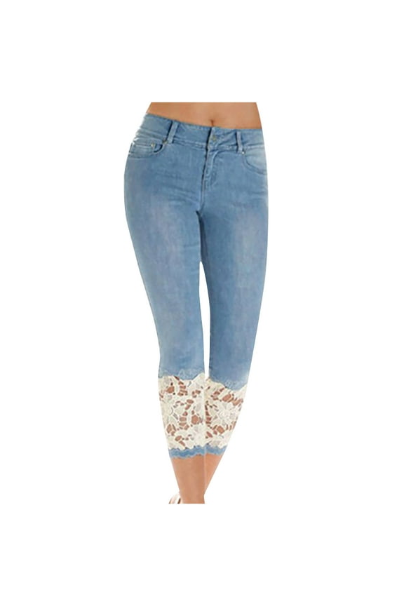 Skinny Casual Pants for Women Plus Size Stretchy Capris Trouser Time and Clarence under 10