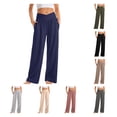thumbnail image 1 of Owordtank Slim Fit Sports Plus Size High Waist Loose Yoga Trouser for Women Solid Color Casual Pants Petite, 1 of 7