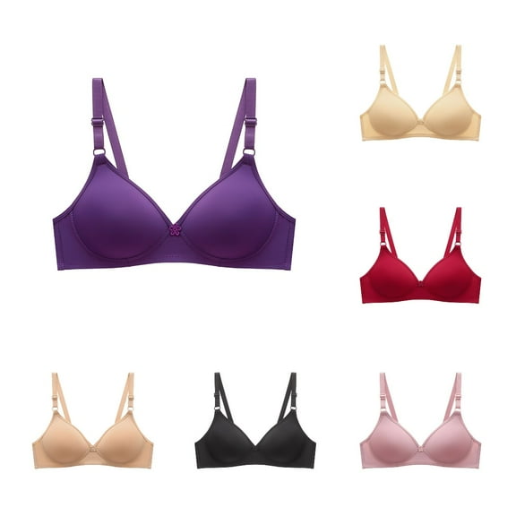 Owordtank Small Cup Bras for Women Wireless Push up T-Shirt Bra