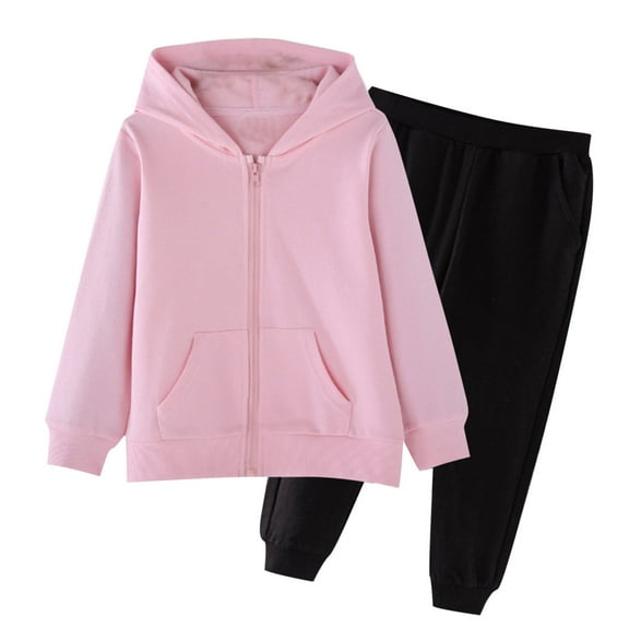 Owordtank Sweat Suits For Girls Boys Full Zip Up Hoodies And Sweatpants Set Kids 2 Piece Outfits Youth Sweatsuit Tracksuit