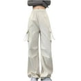 thumbnail image 1 of Owordtank Sweatpants Women Loose Wide Leg High Waisted Work Cargo Sweatpants Workout Camping Trousers with Pockets, 1 of 7