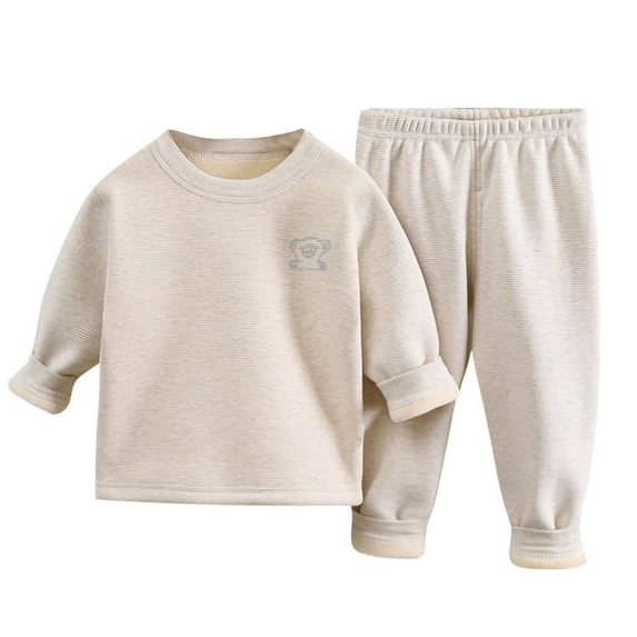 Owordtank Toddler Baby Boy Fall Winter Clothes Solid Color Long Sleeve Pullover Sweatshirt Tops Joggers Pants Outfit Set