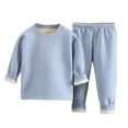 thumbnail image 1 of Owordtank Toddler Baby Boy Fall Winter Clothes Solid Color Long Sleeve Pullover Sweatshirt Tops Joggers Pants Outfit Set, 1 of 6