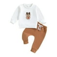 thumbnail image 1 of Owordtank Toddler Baby Boy Girl Christmas Outfits Print Long Sleeve Tops Jogger Pants Sets Infant Xmas Fall Winter Clothes, 1 of 3