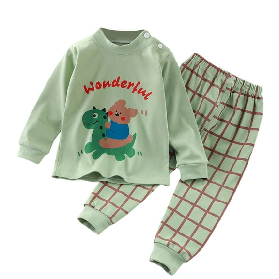 Owordtank Toddler Baby Boy Outfit Fall Winter Boy Clothes Long Sleeve Cute Cartoon Sweatsweatshirts Pants Outfits 6Months-10T