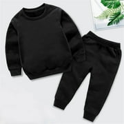 Owordtank Toddler Baby Boys Girls 2 Piece Outfits Casual Fall Crewneck Sweatshirts Sweatpants Kids Workout Sets