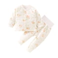 thumbnail image 1 of Owordtank Toddler Baby Girl Clothes Fall Outfits Long Sleeves Shirt Pants Matching Pjs Lounge Set, 1 of 2