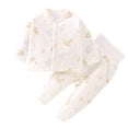 thumbnail image 1 of Owordtank Toddler Baby Girl Clothes Fall Outfits Long Sleeves Shirt Pants Matching Pjs Lounge Set, 1 of 2