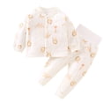 thumbnail image 1 of Owordtank Toddler Baby Girl Clothes Fall Outfits Long Sleeves Shirt Pants Matching Pjs Lounge Set, 1 of 2
