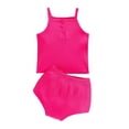thumbnail image 1 of Owordtank Toddler Baby Girls 2 Piece Outfits Ribbed Knit Summer Cami Tank Tops and Shorts Sets for Kids 6M-6T, 1 of 6